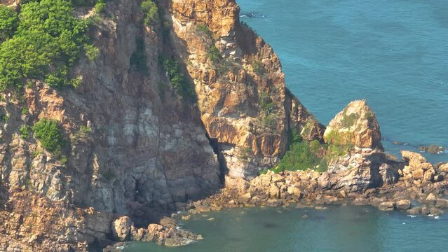 Spring seaside scenery of Binhai Road in Dalian, Liaoning province, China