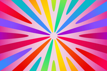 Abstract shiny multicolored vector background with circular arranged lines on a pastel pink background	