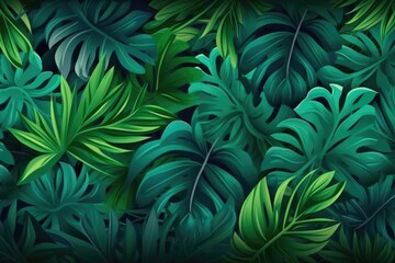 Fototapeta na wymiar Nature leaves, green tropical forest, background, Generative AI, Generative AI