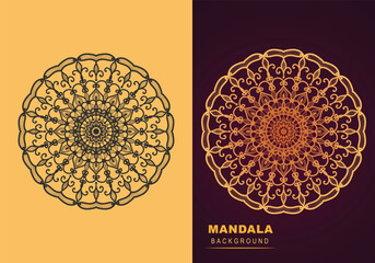 Set collection mandala with gold color floral ornament pattern vector decor unique design creative style