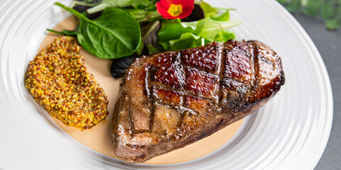 duck breast roasted meat poultry meal food snack on the table copy space food background rustic top view