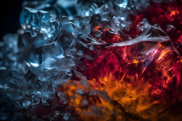 Fire and ice - conceptual illustration. Generative AI