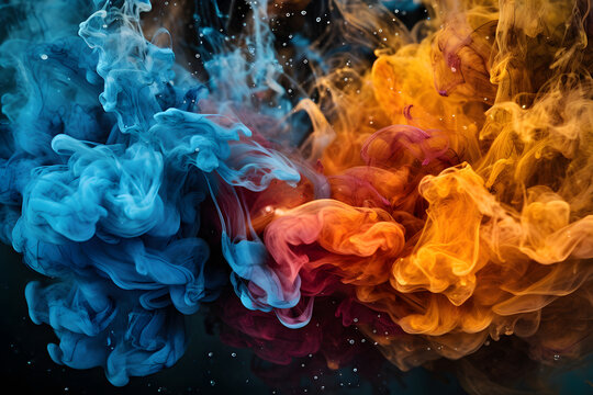 Fire and ice - conceptual illustration. Generative AI