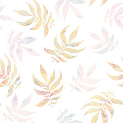 Seamless pattern with floral ornament. Raster illustration for design, wrapping, packaging. Printing on fabric and paper.