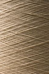 Detail Macro Non Woven or Woven Thread Close Up Big Roll Ivory Brown