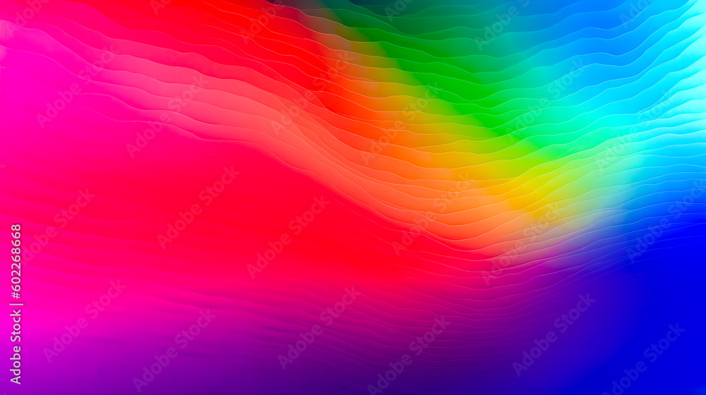 Poster multicolored background with wavy lines in the middle of the image. generative ai.