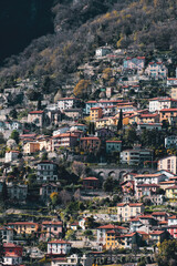 view of villages in lake Como