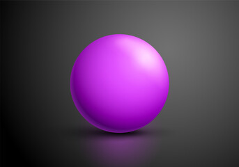 Purple ball. Sphere on a dark background. Vector for your graphic design.