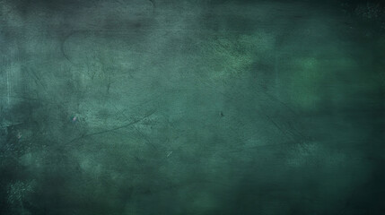 A blank dark green chalkboard style texture background. A.I. generated.