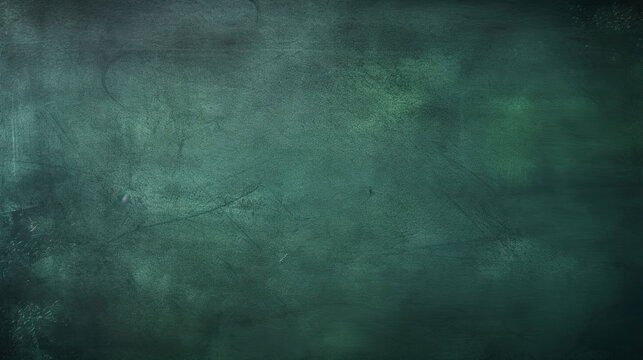 A blank dark green chalkboard style texture background. A.I. generated. © JPDC