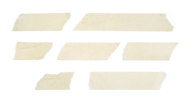 strips of ripped  textured adhesive kraft paper 