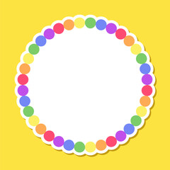 Round rainbow frame. Border template with copy space. Pride month flag concept. Vector flat illustration.