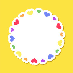 Round rainbow frame. Border template with copy space. Pride month flag concept. Vector flat illustration.