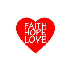 FAITH, HOPE, LOVE icon isolated on transparent background