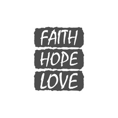 FAITH, HOPE, LOVE icon isolated on transparent background