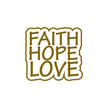 FAITH, HOPE, LOVE icon isolated on transparent background
