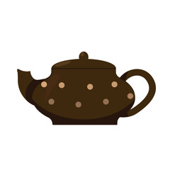 Vector illustration. dish object. Brown teapot. Vector, tea, teapot