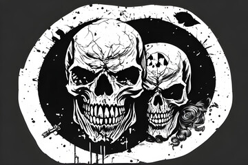 ai-generated illustration of an evil skull