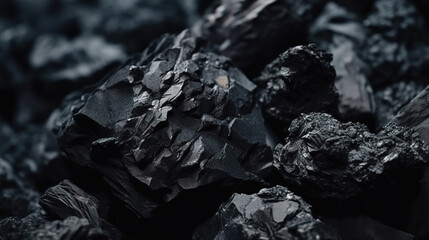 Black rock background, dark gray stone texture, Black grunge background. Generative Ai