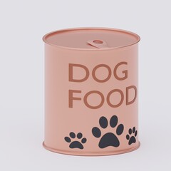 3d rendered dog food can perfect for pets design project