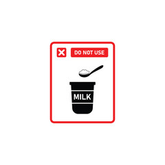 Do Not Use Powder Milk Concept Design. Vector Illustration.