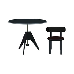 table and chairs isolated