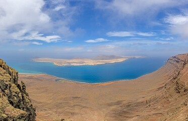 View of Loa Graciosa island off Lanzarote from Mirador del Rio viewpoint