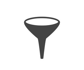 Funnel icon vector. Sort sign, filter symbol black and white.