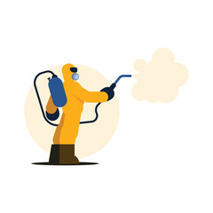 Welder with a gas mask Flat vector illustration on white background