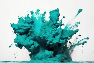turquoise paint explosion -Ai