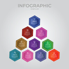 Modern flat Rectangle diagram infographic template vector illustration	