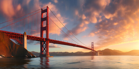 golden gate bridge at sunset