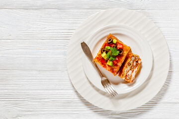 Healthy chicken and pinto bean gluten free lasagna
