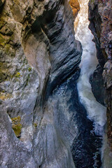 Fototapeta na wymiar Trummelbach falls, Lauterbrunnen, Swiss - Europe's largest subterranean water falls