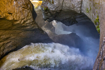 Trummelbach falls, Lauterbrunnen, Swiss - Europe's largest subterranean water falls