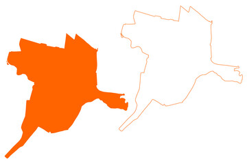 Amersfoort city and municipality (Kingdom of the Netherlands, Holland, Utrecht province) map vector illustration, scribble sketch map
