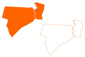 Baarn municipality (Kingdom of the Netherlands, Holland, Utrecht province) map vector illustration, scribble sketch map