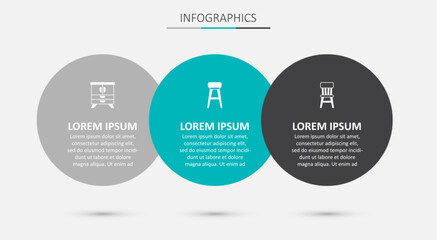 Set Chair, Chest of drawers and . Business infographic template. Vector