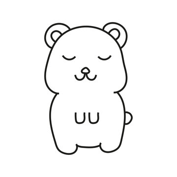 Vector illustration of a cute bear in doodle style.