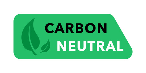 Carbon neutral icon logo. CO2 neutral labels. Ecology no pollution sign. Zero carbon footprint, carbon emissions free, eco-friendly production. Vector