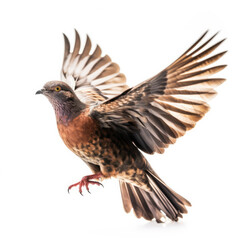 Pigeon on white background