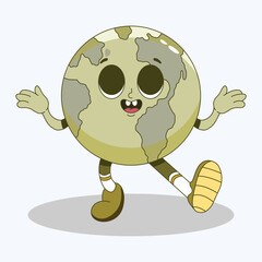 Hand-drawn character elements collection for earth day celebration vector.