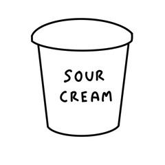 milk product sour cream bottle container dairy drink fresh hand drawn doodle
