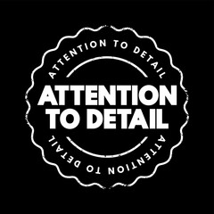 Attention To Detail text stamp, concept background
