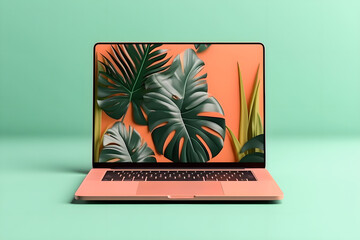 Modern Laptop Mockup: Trendy Background, Realistic and High-Quality Design for Marketing Success
