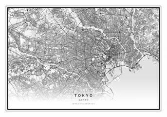 Tokyo Map, Minimalist Map, Tokyo Print, Tokyo Poster, Tokyo Art, Modern Map Print, Map of Tokyo , Tokyo , Japan, Tokyo City Map, City Map
