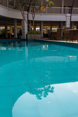 The decorative swimming pool of a hotel in Sri Lanka