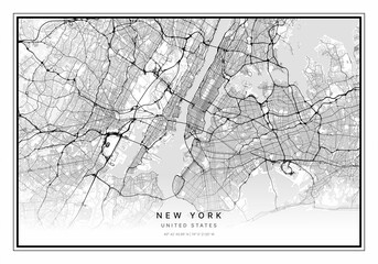 New York Map, Minimalist Map, New York Print, New York Poster, New York Art, Modern Map Print, Map of New York, New York, New York United States City Map, City Map