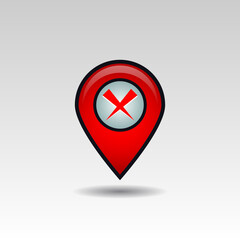 Incorrect location icon. An illustration of an incorrect location icon on a white background - 602289484