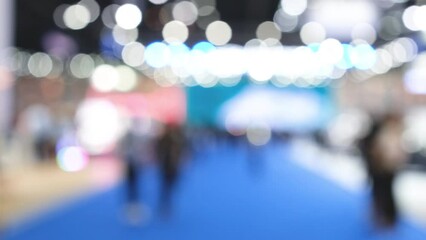 Abstract background blurred many people in the exhibition expo event or trade fair
